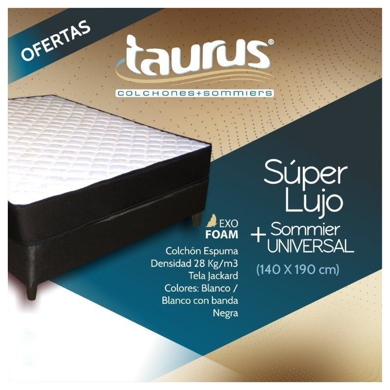 Conjunto Sommier Espuma Super lujo.