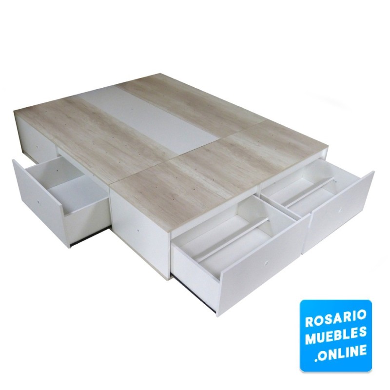 Cama 2 plazas con cajones.