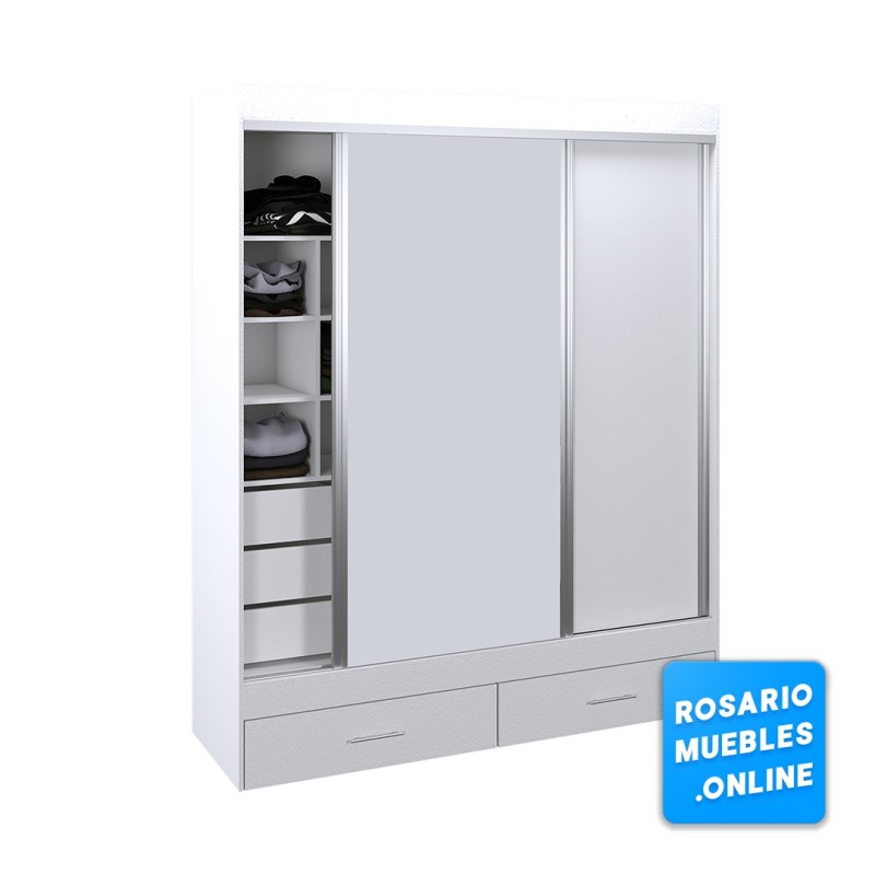 VESTIDOR 2 PUERTAS CORREDIZAS 180X220 LINEA MAGNUS PLUS