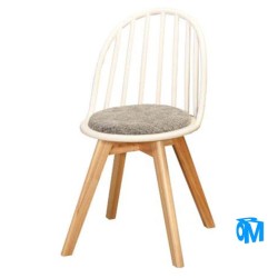 BSP01 - SILLA PLASTICA RETRO CON COJIN Y PATAS DE MADERA