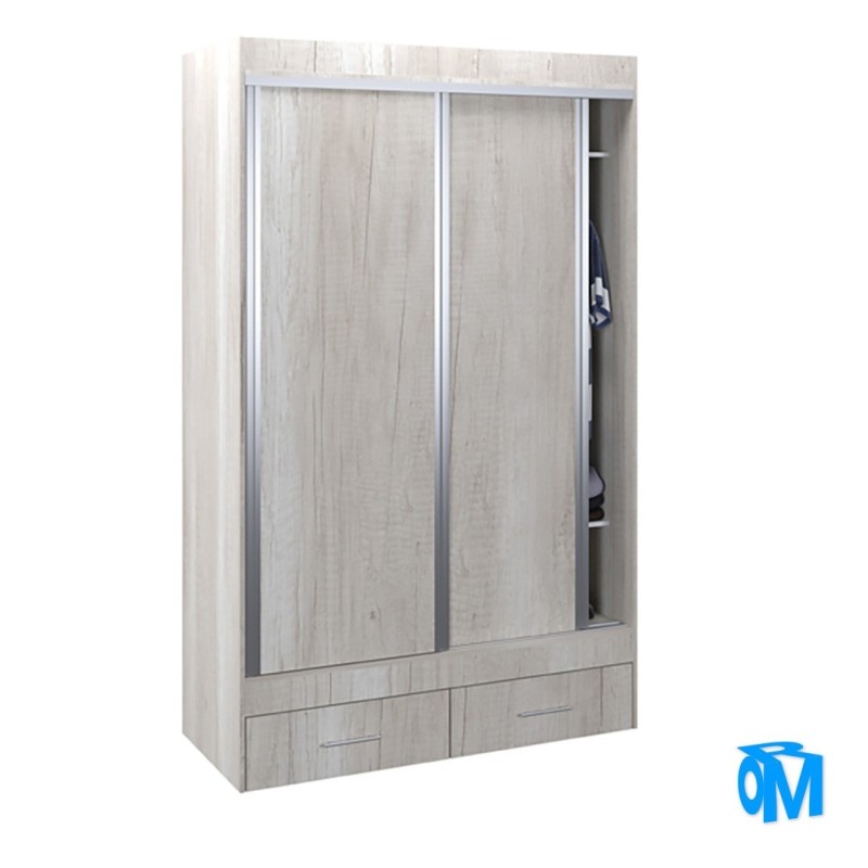 VESTIDOR 2 PUERTAS CORREDIZAS 140X220 LINEA MAGNUS PLUS