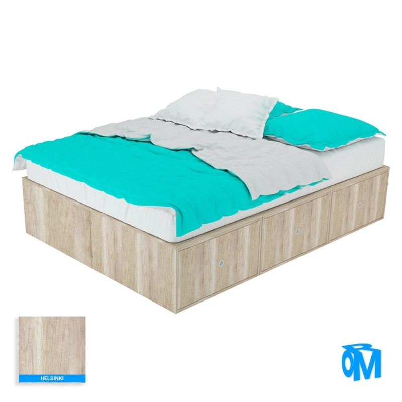 Cama con cajones.