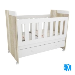 Cuna colecho con cajón y ruedas melamina.